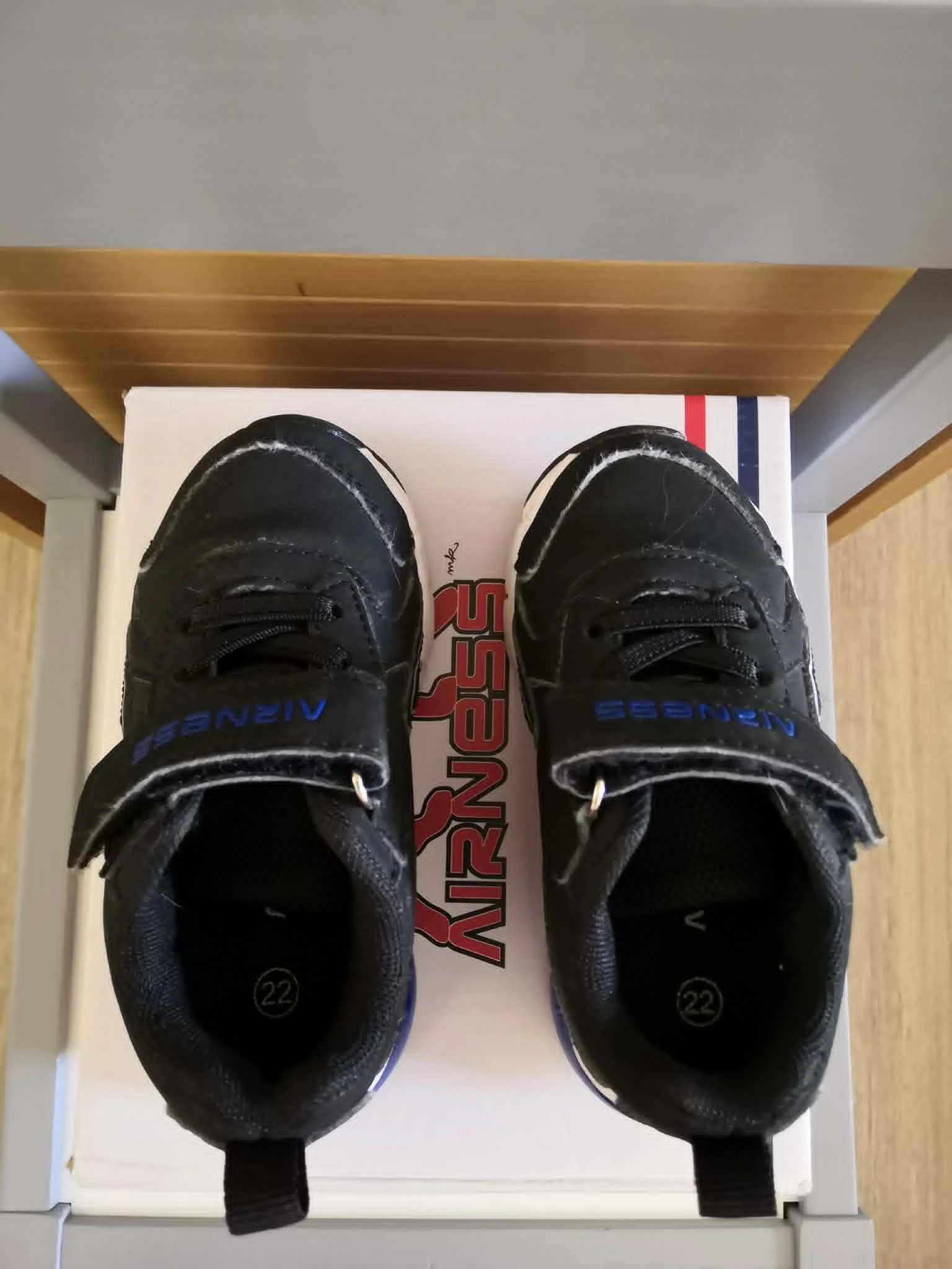 Tênis de corrida Scratch + Elástico Preto e Azul Tamanho 22 Airness – photo 5